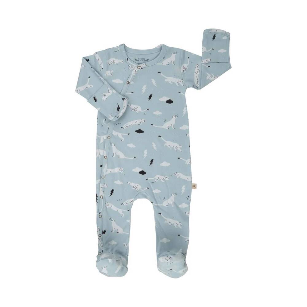 NEW RED CARIBOU boys thunder puma footed jumpsuit in winter sky